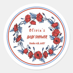 Adesivo Belo Chá de fraldas Personalizado Floral Picante