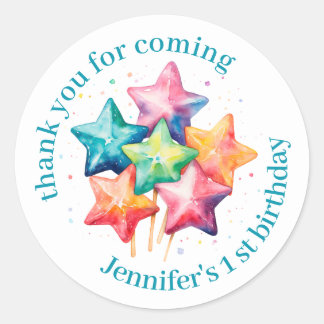 Adesivo Belo Colorido, Aniversário, Obrigado