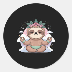 Adesivo Belo Design de Mandala de Sloth de Yoga na Pose de