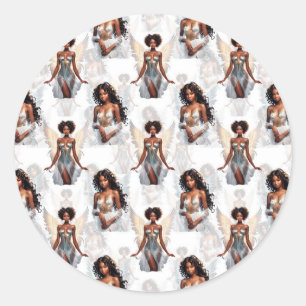 Adesivo Belo Design de Padrão de Anjos Meninas Negras
