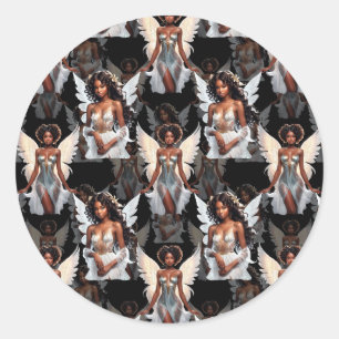 Adesivo Belo Design de Padrão de Anjos Meninas Negras -Esc