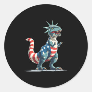 Adesivo Belo Dinossauro Na Estátua Da Liberdade Para Roupa