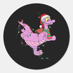 Adesivo Belo Dragão Bonito Beliscando Luzes de Natal