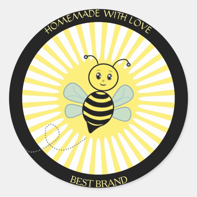 Adesivo Belo e Feliz Jar Label das Abelhas de Honestidade  (Frente)