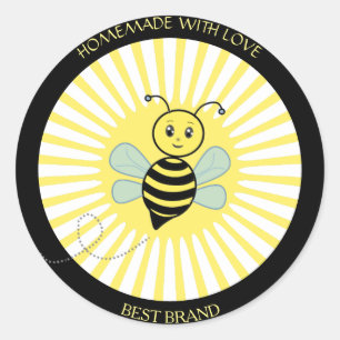Adesivo Belo e Feliz Jar Label das Abelhas de Honestidade 