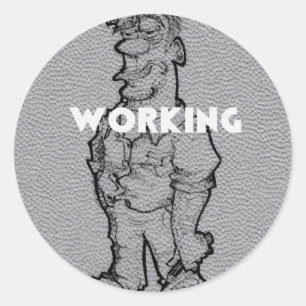 Adesivo Belo Esboço do Lápis: Trabalhando Horas Extraordin