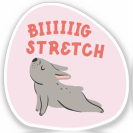 Adesivo Belo esticamento, bonito, ilustra, rosa-buldogue f