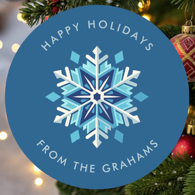 Adesivo Belo Feriado de Natal em Floco de Neve (Criador carregado)