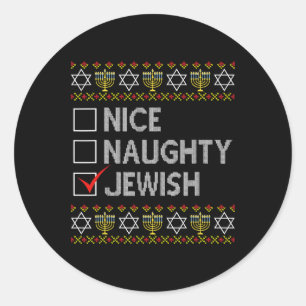 Adesivo Belo Judeu Judeu Feio Hanukkah Suéter Engraçado Ch