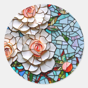 Adesivo Belo Mosaico de Vidro e Azulejo 