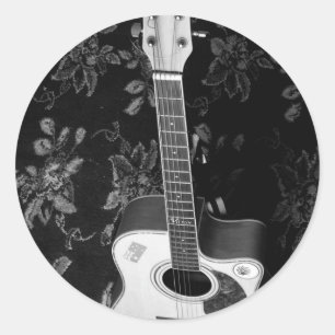 Adesivo Belo Motivo Africano em Tons de Cinza de Guitarra