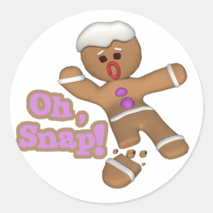 Adesivo belo oh, snap homem de biscoito de gengibre
