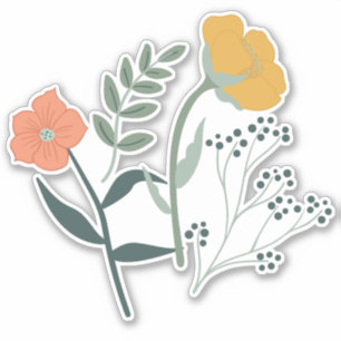Adesivo Belo Padrão Floral Botânico