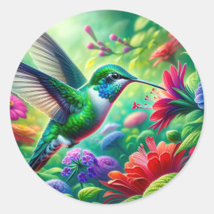 Adesivo belo pássaro com flores