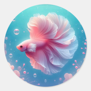 Adesivo Belo Peixe-Betta Rosa