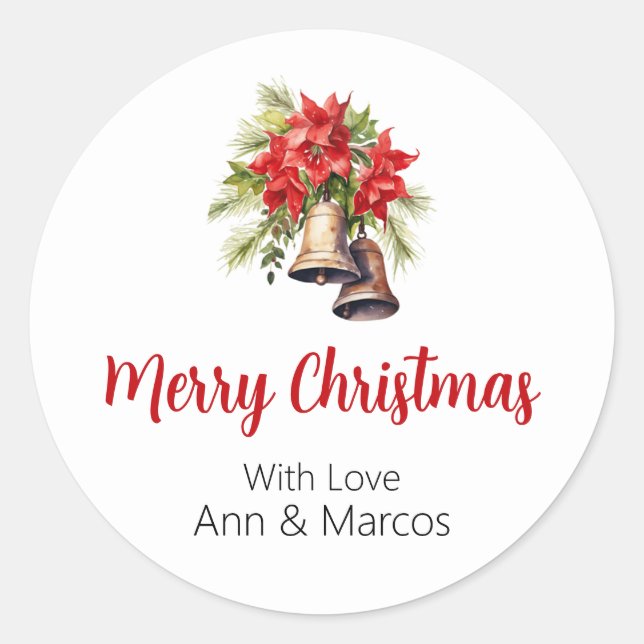 Adesivo Belo Poinsettias Greenerage Foliage Natal (Frente)