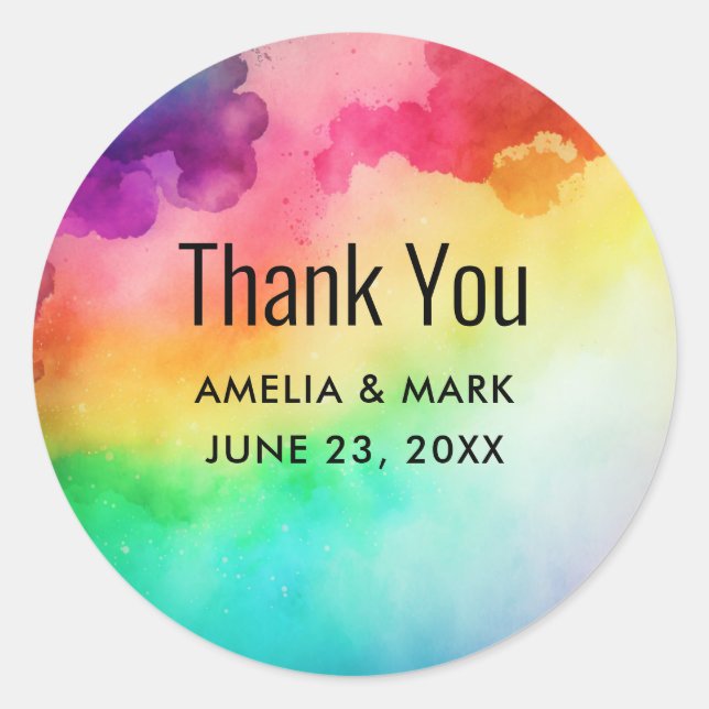 Adesivo Belo Rainbow Colour Abstract Design Obrigado (Frente)