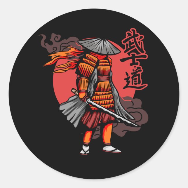 Adesivo Belo Retro Samurai - Samurai segurando Katana (Frente)