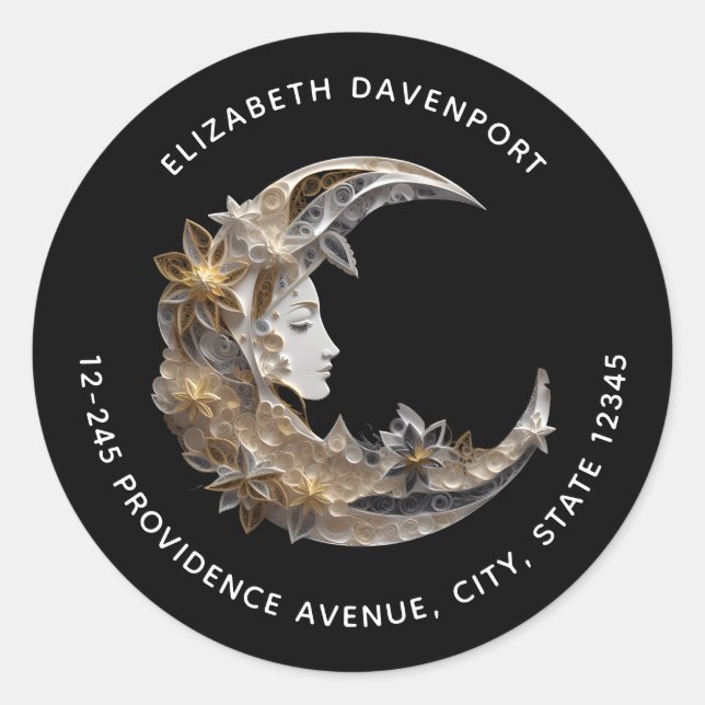 Adesivo Belo rosto no endereço da lua (Frente)