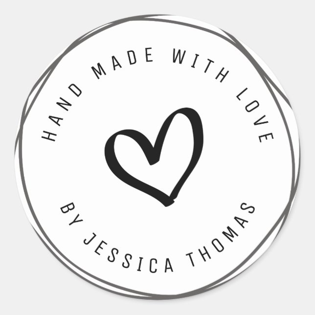 Adesivo belo script Handmade business Sticker (Frente)