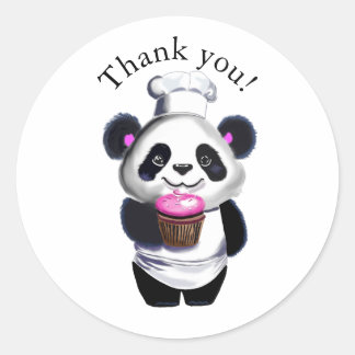 Adesivo Belo Urso de Panda Obrigado, Sticker