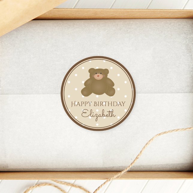 Adesivo Belo Urso de Teddy Beer Primeira Festa de aniversá (Criador carregado)