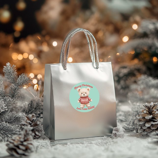 Adesivo Belo Urso de Teddy De Natal (Criador carregado)