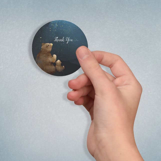Adesivo Belo Urso Grelha Pequena Estrela Obrigado (Criador carregado)