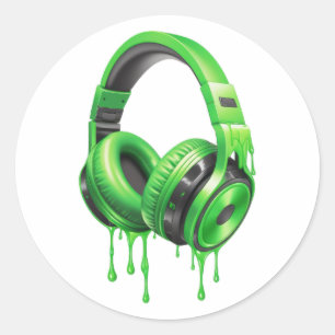 Adesivo belos e legal fones de ouvido coloridos derretem