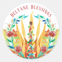 Adesivo Beltane Fire Maypole e Flores de Verão