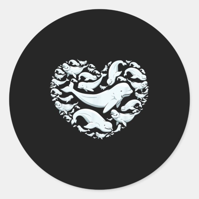 Adesivo Beluga Whales Valentine Days For Kids Boy Girl Men (Frente)