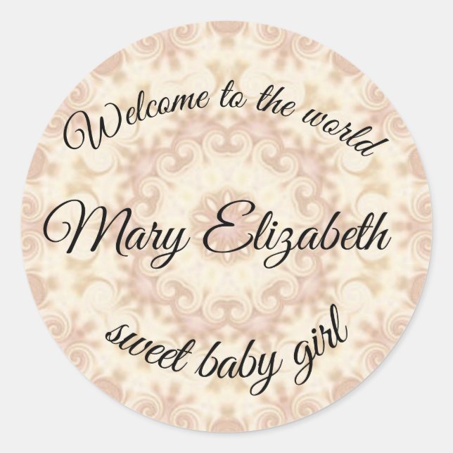 Adesivo bem-vinda à doce menina do mundo (Frente)