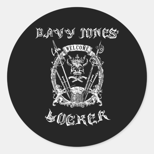 Adesivo Bem-Vindo A Davy Jones Locker Pirate Bottom Do (Frente)