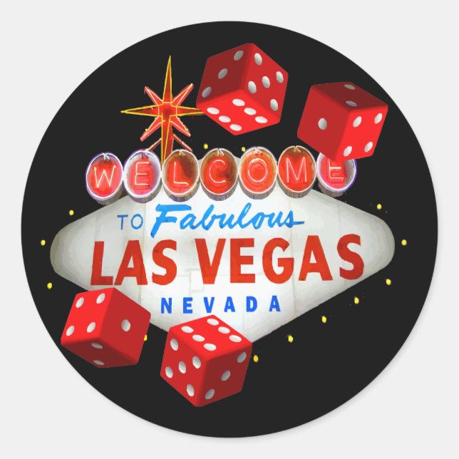 Adesivo Bem-vindo a Las Vegas + Dice Stickers (Frente)