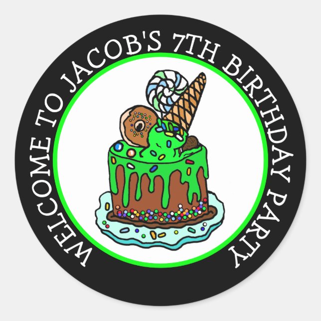 Adesivo Bem-vindo à minha Festa de aniversário (Frente)