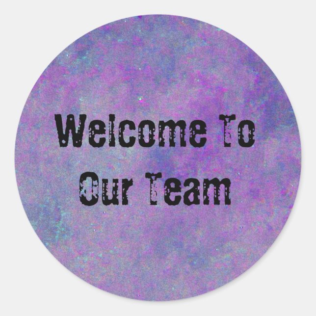 Adesivo Bem-Vindo À Nossa Equipe, Funcionário Roxo Do Loca (Frente)