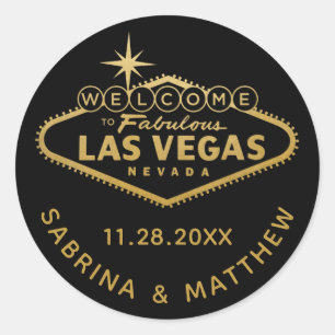 Adesivo Bem-vindo a Vegas Sign Black com Dourado