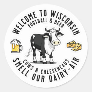 Adesivo Bem-vindo a Wisconsin, Cheire nosso Ar Leiteiro