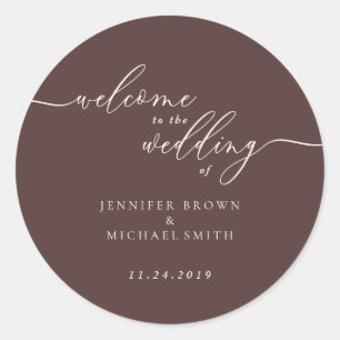 Adesivo Bem-vindo ao casamento Chocolate Brown Signature