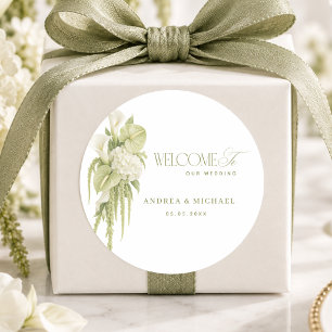 Adesivo Bem-vindo ao Casamento no Jardim Floral Verde-Salv