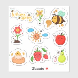 Adesivo Bem-vindo ao conjunto de elementos da Primavera 2 