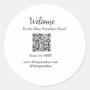 Adesivo Bem-vindo ao restaurante do hotel villa scan QR WI