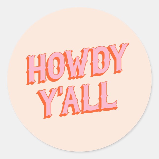 Adesivo Bem-vindo ao Sul: Howdy Y'all (velhas letras ocide (Frente)