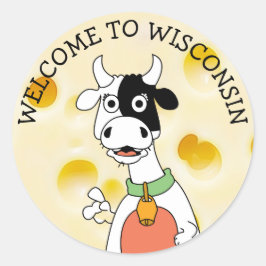 Adesivo Bem-vindo ao Wisconsin Swiss Cheese and Cow Sticke