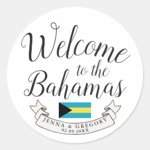 Adesivo Bem-vindo às Bahamas   Personalização de Casamento