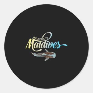 Adesivo Bem-vindo às Maldivas Whale Shark Férias Lembrança