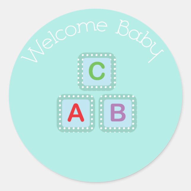 Adesivo Bem-vindo, Baby Blue Blocks Stick (Frente)