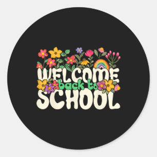 Adesivo Bem-vindo de Volta à Escola Flores Coloridas Profe