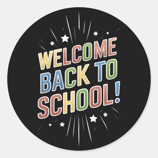 Adesivo Bem-vindo de volta ao Professor do Primeiro Dia da (Frente)