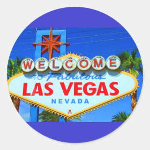 Adesivo Bem-vindos a Las Vegas Sign Round Stickers